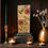 Thumbnail: Woodburned floral art: red flowers, gold leaves wood art on a third staged setting