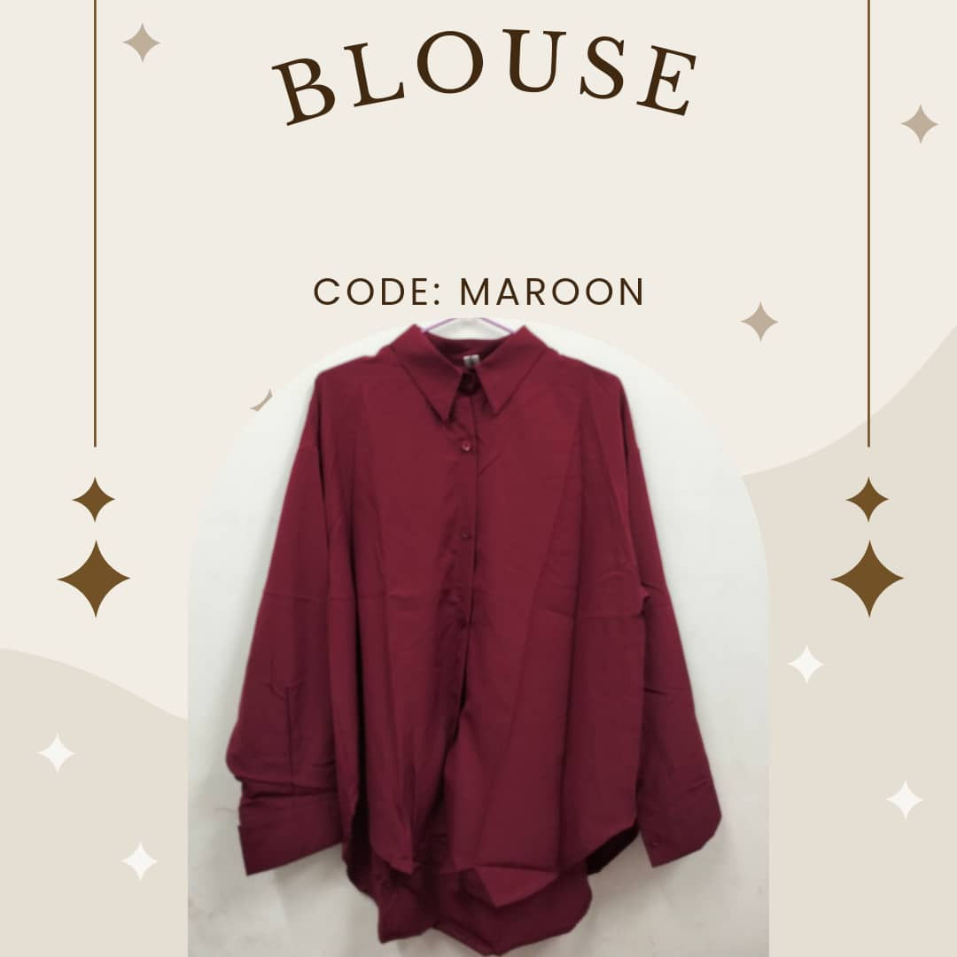 BLOUSE FLOWY: MAROON
