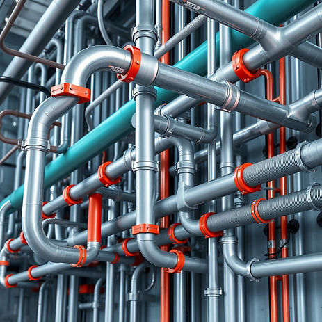 Network of metal and plastic piping.jpg