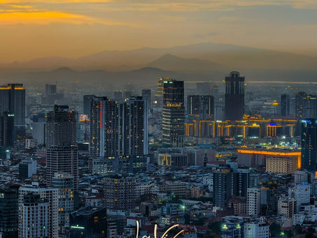Phnom Penh City from La Vida Sky Bar
