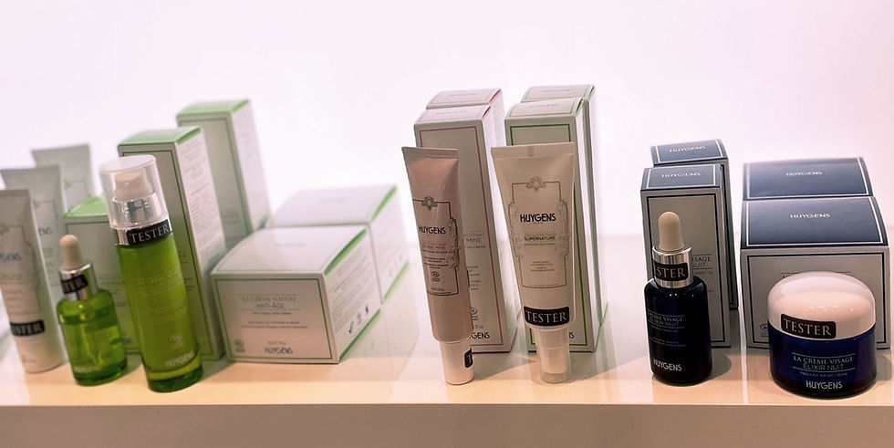 HUYGENS Paris skincare on the shelves of Skins Cosmetics in Amsterdam