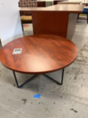 Small Round Occasional Table in Cherry Laminate 