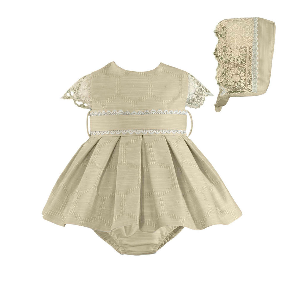 Thumbnail: Girls Blue Lace Dress Set