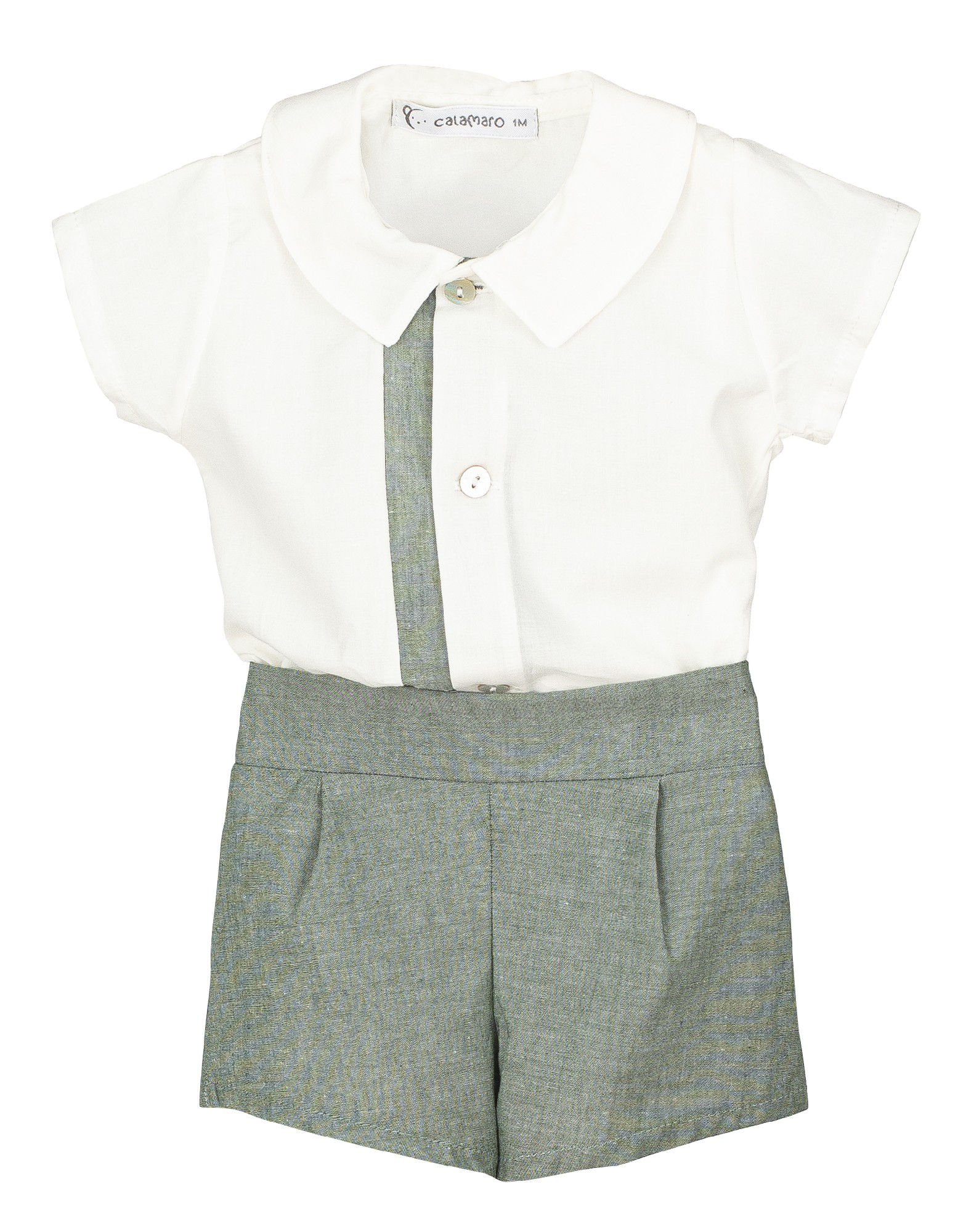 Baby Boy  Top and Green Shorts Set