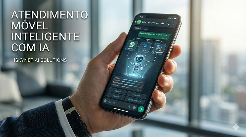 Agente virtual para empresas de serviços organizando atendimento, qualificação de leads e fluxo comercial via WhatsApp.