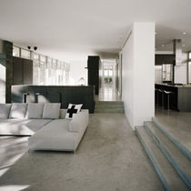 Piso em cimento queimado em ambiente integrado