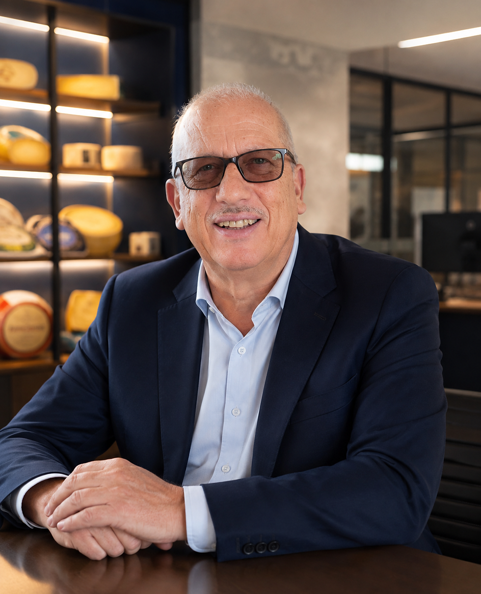Nelson Bigolli, fundador da NB Queijos, com mais de 40 anos de experiência no ramo de queijos