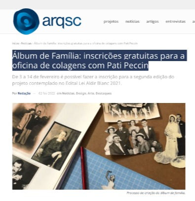  arqsc: Álbum de Família: inscrições gratuitas para a oficina de colagens com Pati Peccin