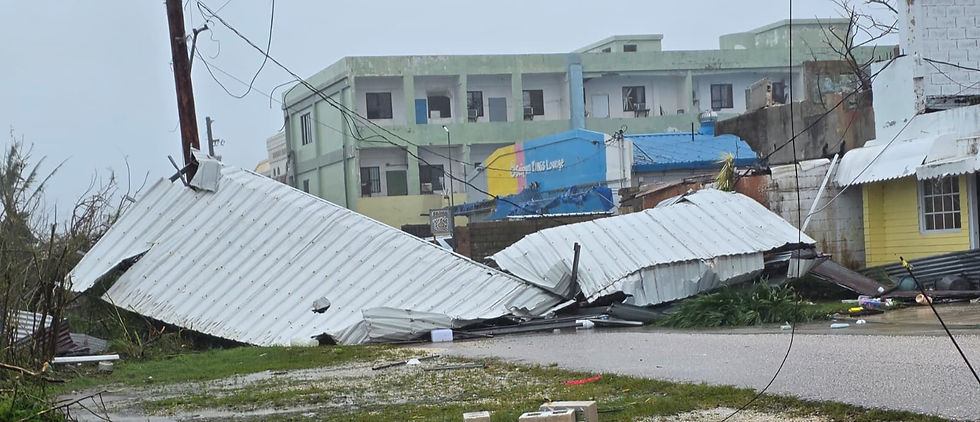 Super Typhoon Sinlaku ripped off the roof of an establishment in Garapan, Saipan. Photo by Bryan Manabat