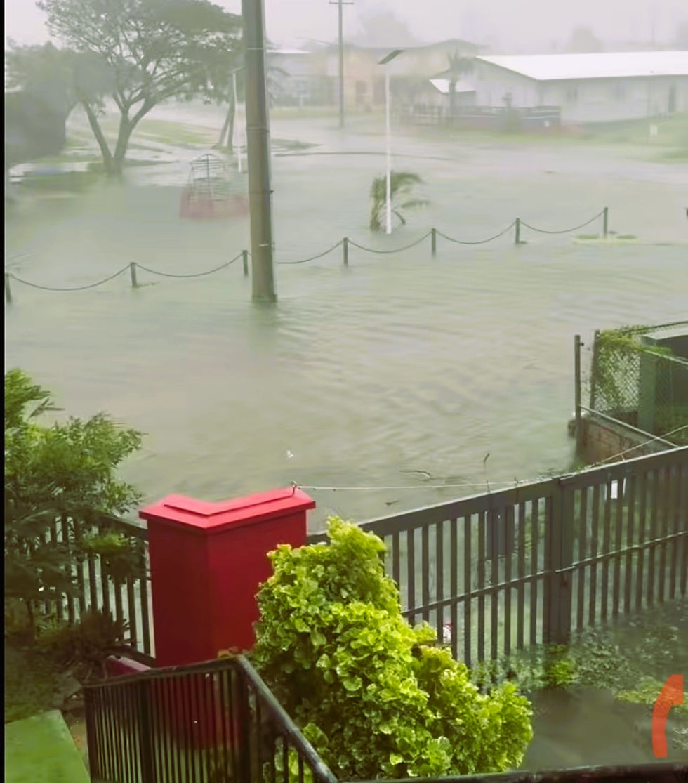 Flash flood in Santa Barbara, Dededo. Photo courtesy of Rosario Gaite/Facebook