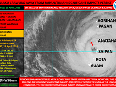 Sinkalu continues to pack destructive winds over Marianas region; Guam faces power and water outages amid prolonged peak storm conditions