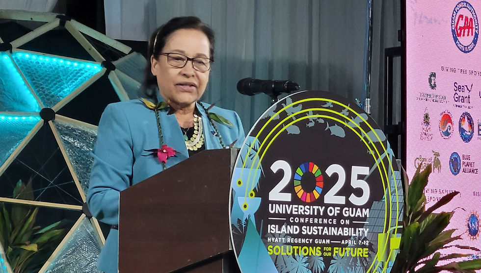 Marshall Islands President Hilda Heine keynoted the Conference on Island Sustainability on April 10, 2025. Photo by Mar-Vic Cagurangan