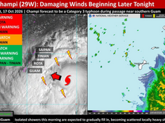 Damaging winds beginning later tonight; Guam to move to COR 1 at 1 pm