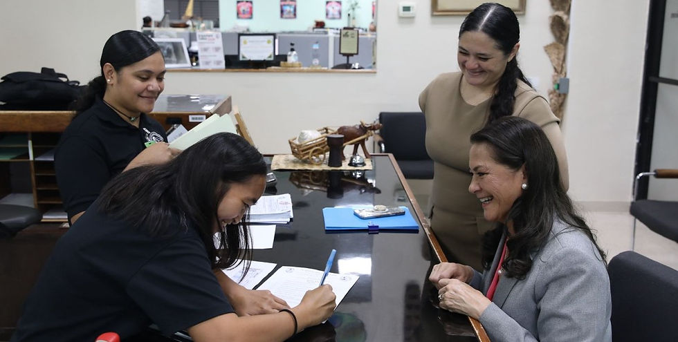Mary Camacho Torres files her candidacy at the Guam Election Commission on April 22, 2026. Photo courtesy of the Torres Campaign.
