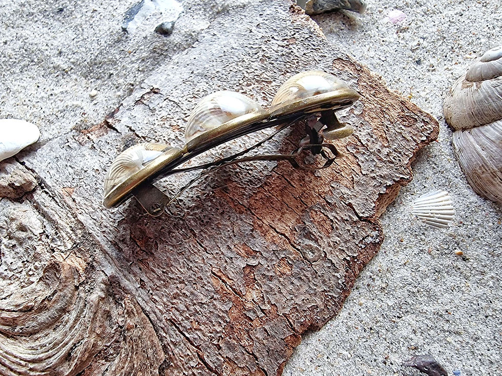 Miniaturbild: Muschel Haarspange antik bronzefarben