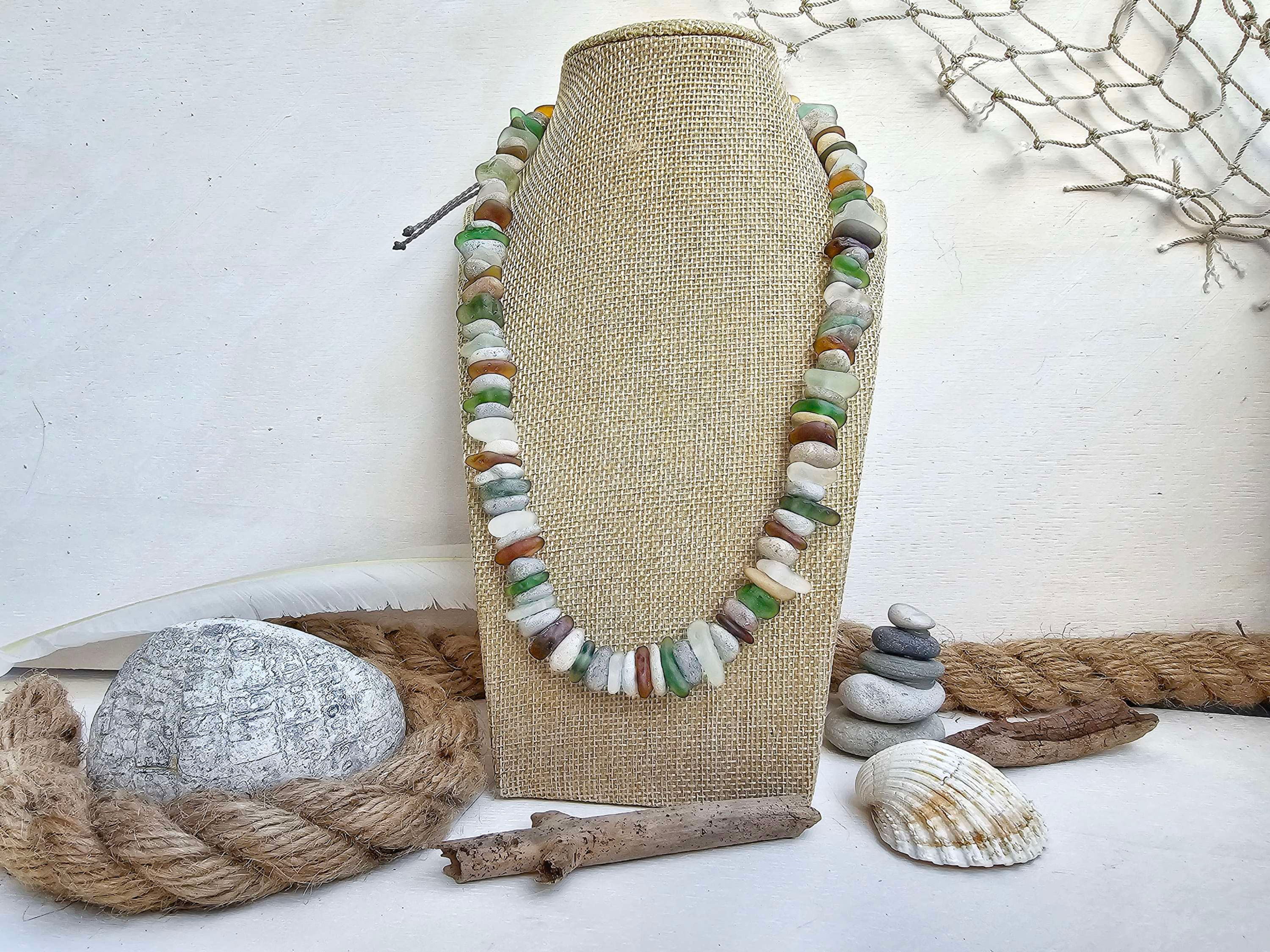 Symphonie der See Strandgut Perlen Collier