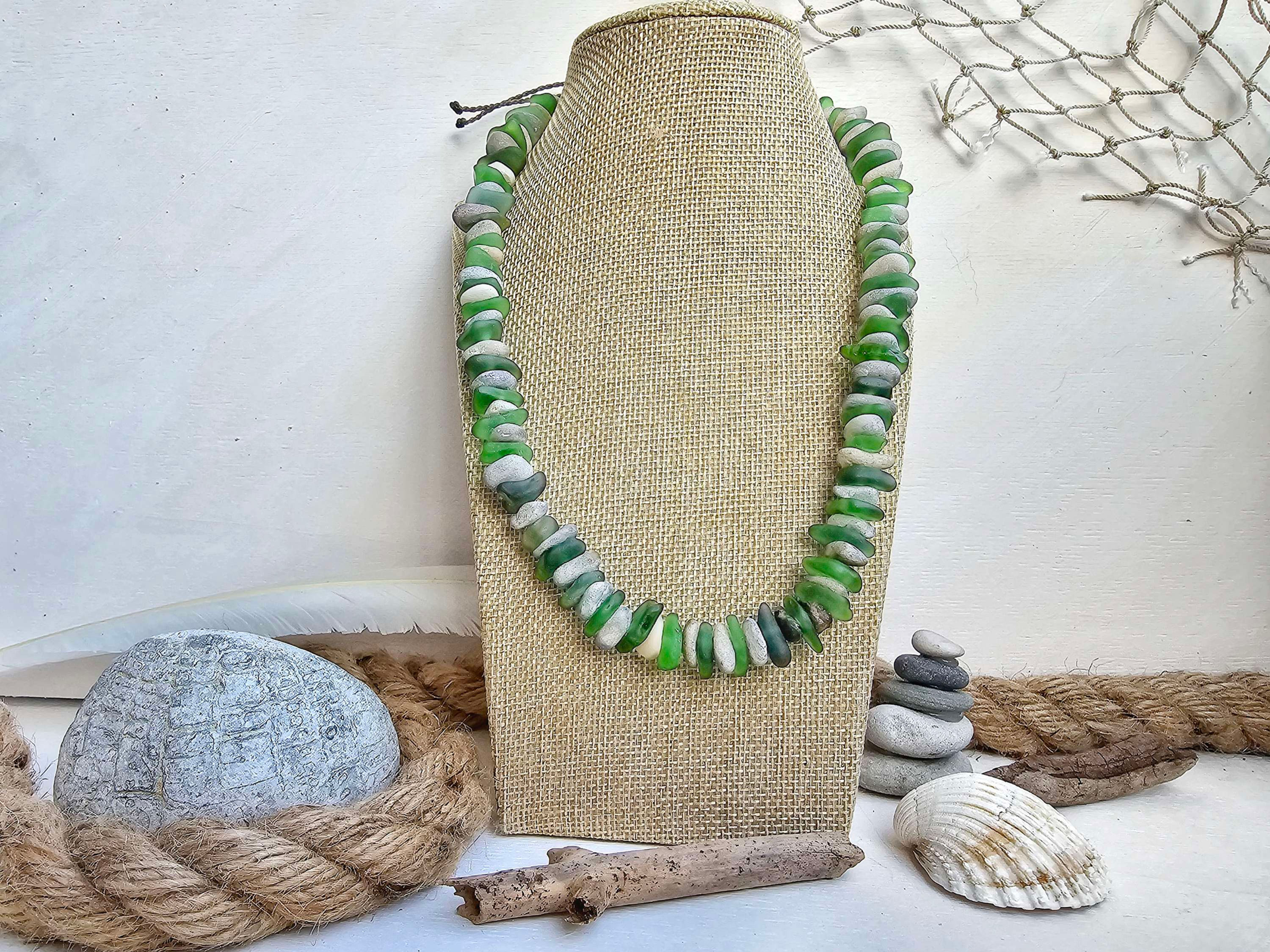 Symphonie der See Strandgut Perlen Collier