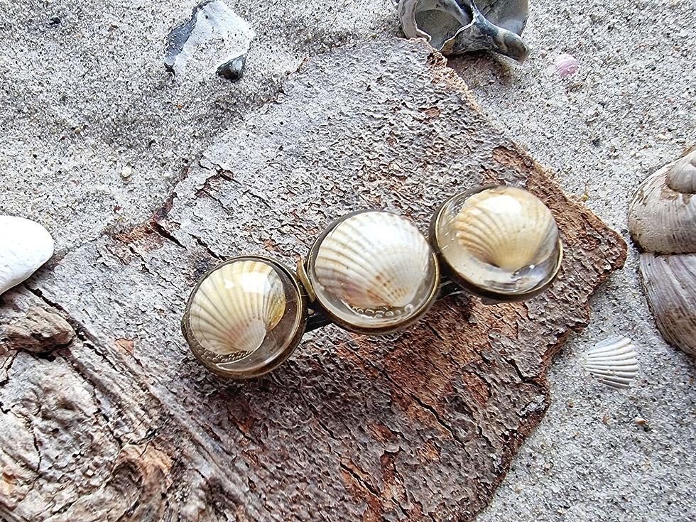 Miniaturbild: Muschel Haarspange antik bronzefarben