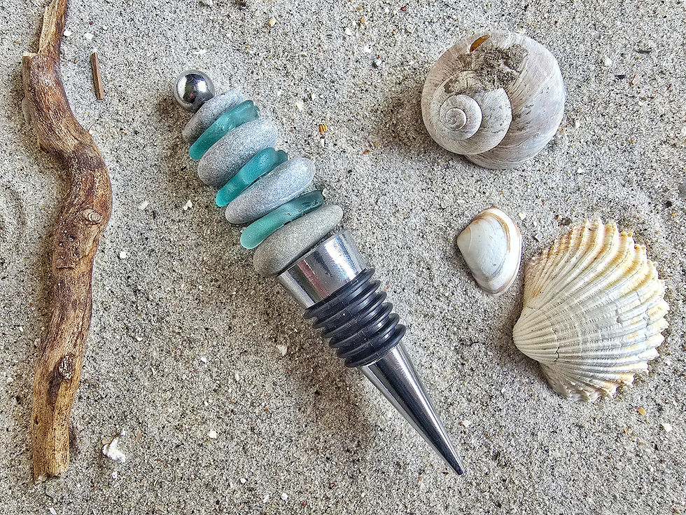 Miniaturbild: Steinturm Flaschenstopfen mit Seeglas