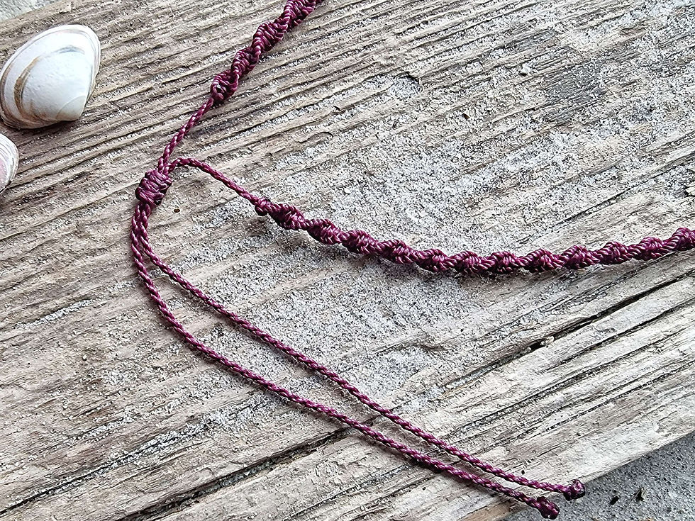 Miniaturbild: Makramee Collier Kette beere