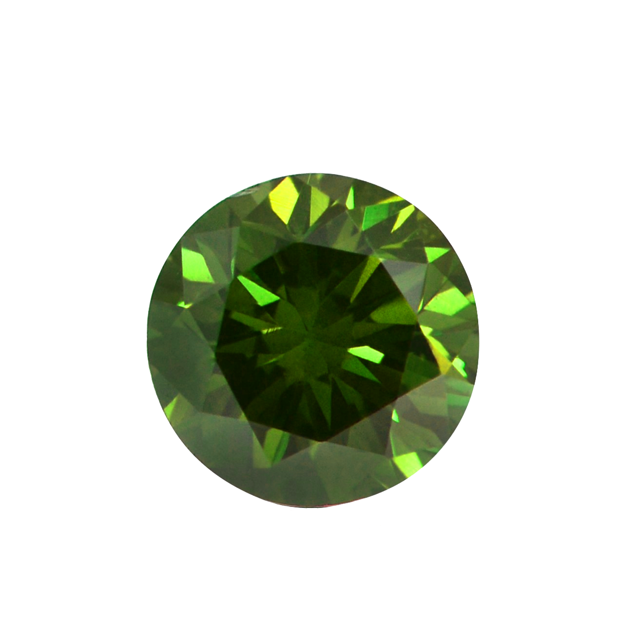 4.11 mm Vivid Green - Natural Diamond - Round Shape AS-402