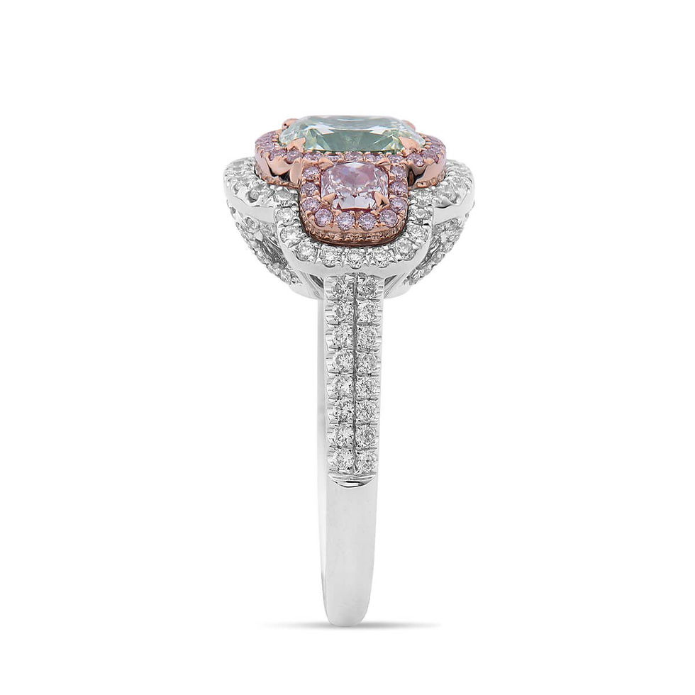 Thumbnail: LILYBELLE FANCY LIGHT GREEN DIAMOND RING
