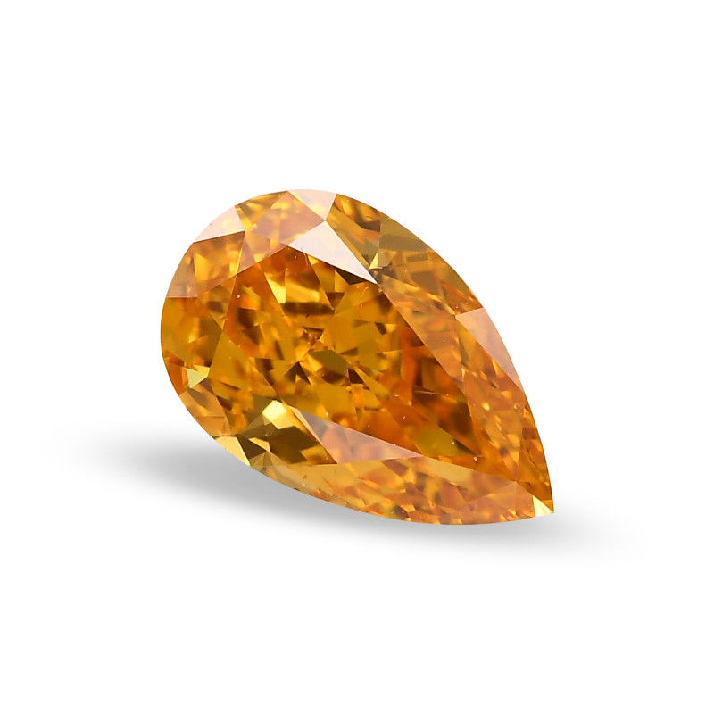Thumbnail: 0.51 carat, Fancy Vivid Yellowish Orange Diamond, Pear Shape