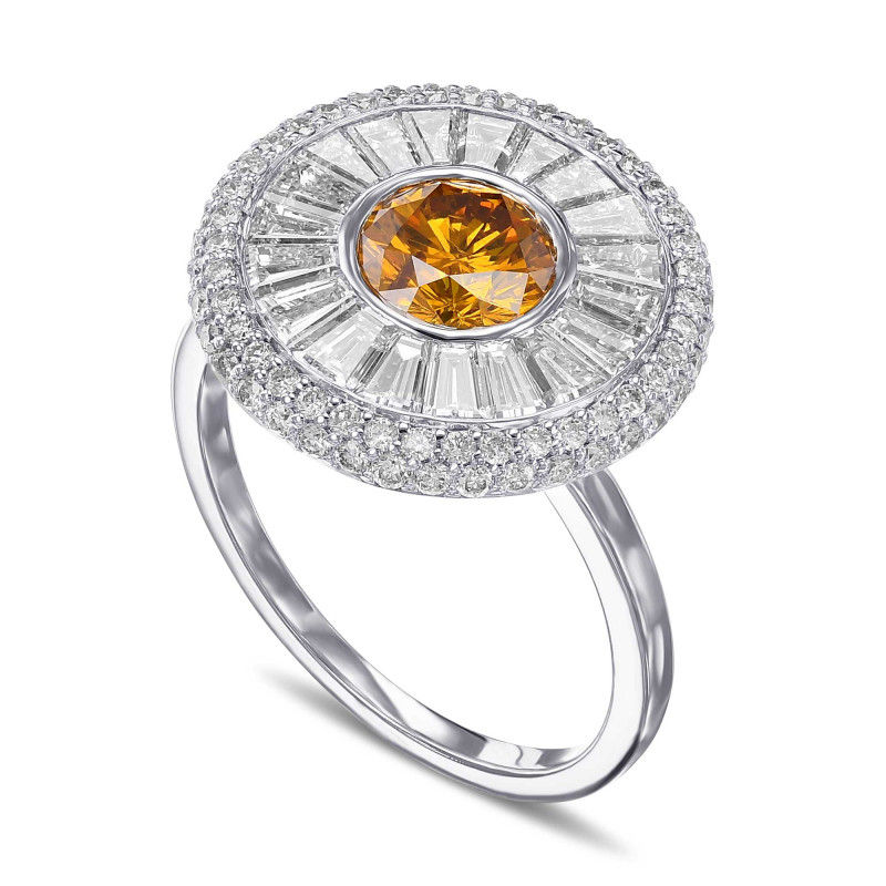 Thumbnail: ERINA FANCY DEEP ORANGE DIAMOND RING