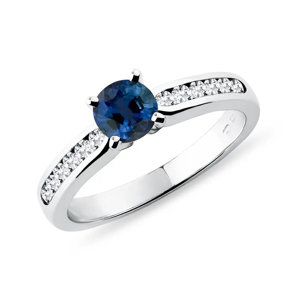 0.23 carat Natural Enhance Blue Diamond Solitaire White Gold Ring