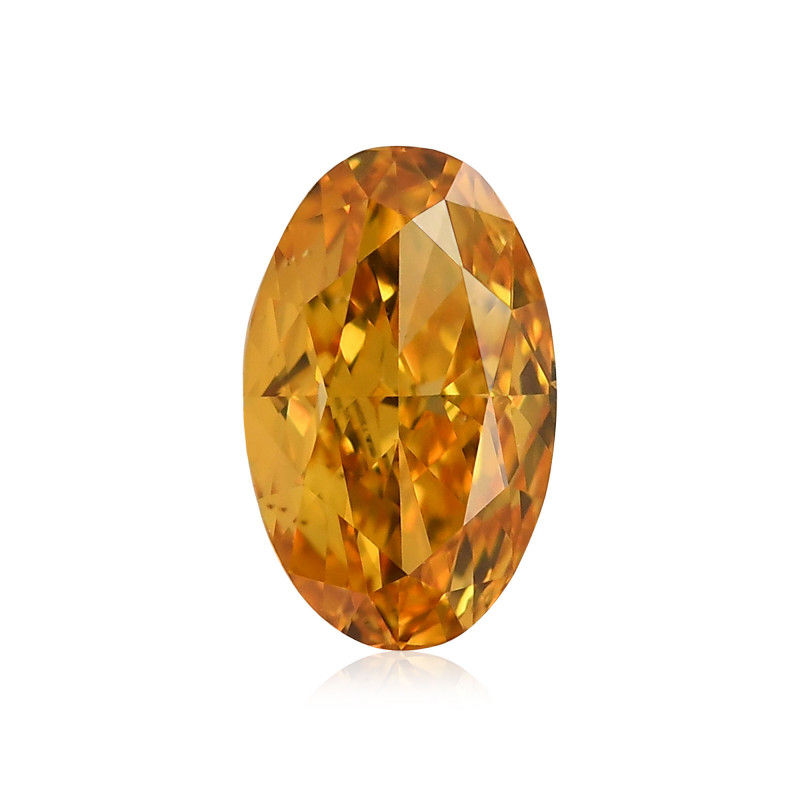 0.72 carat, Fancy Vivid Yellowish Orange Diamond, Oval Shape