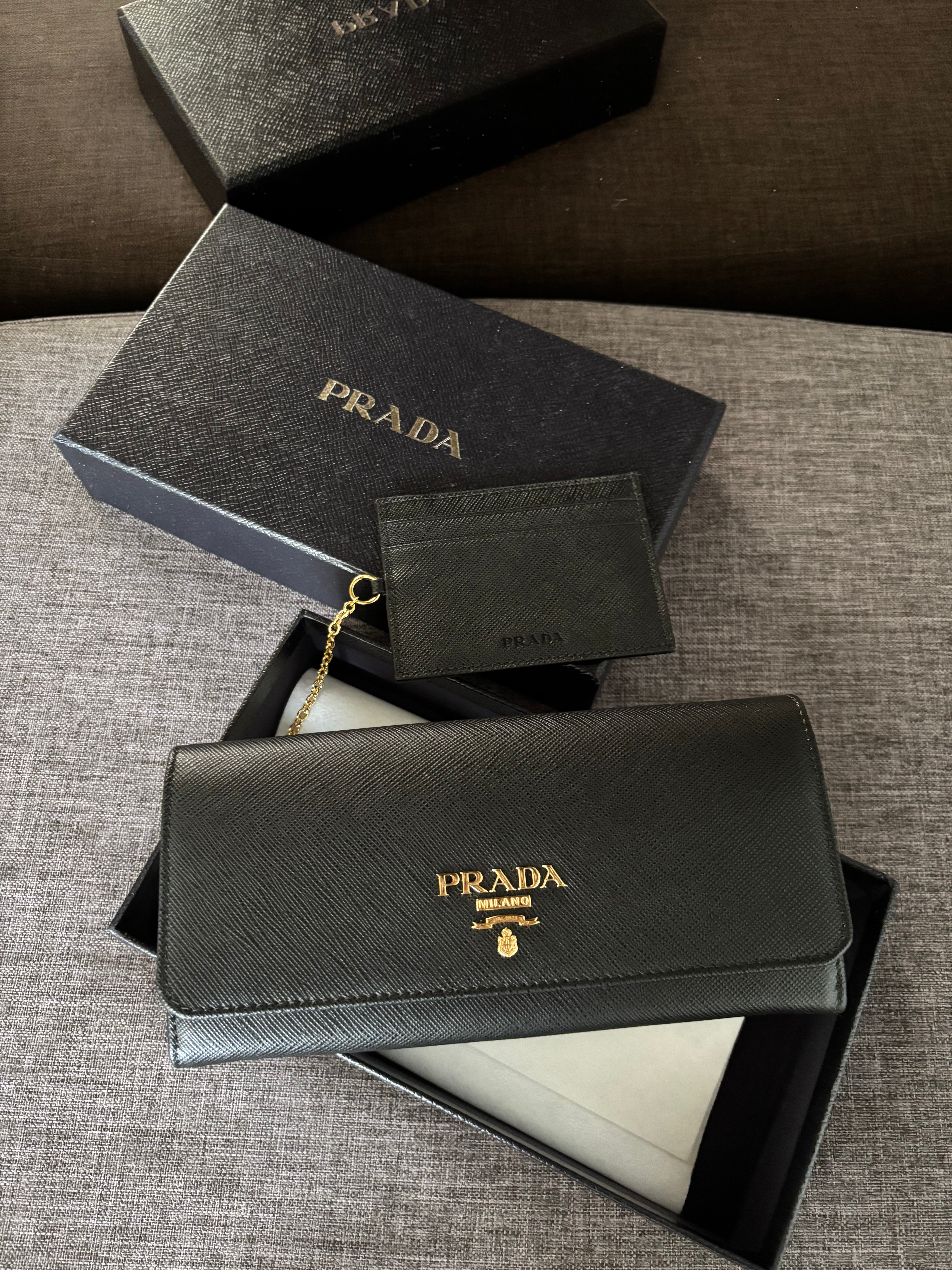 Prada 1MH132 Saffiano Wallet Black