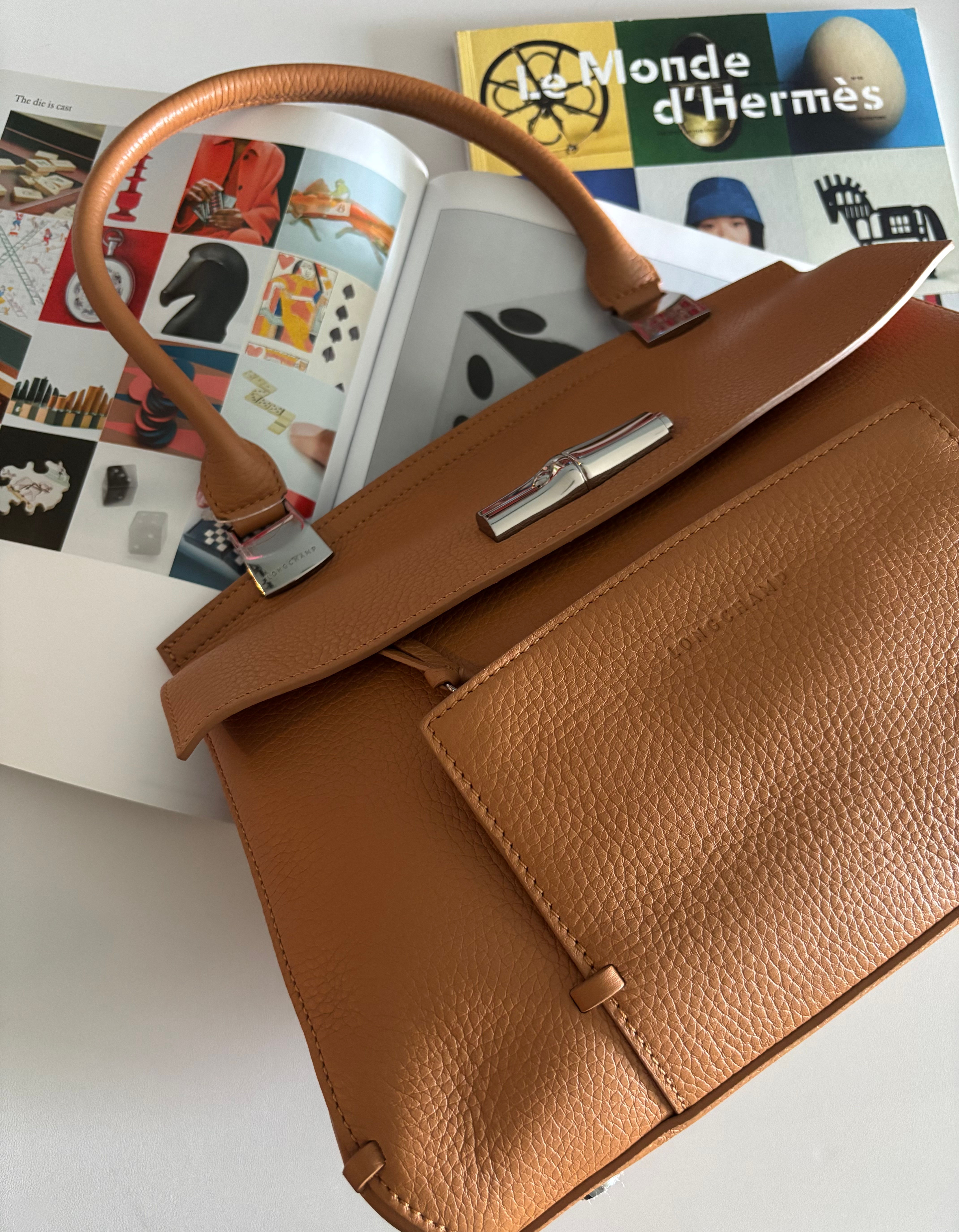 Long Champ Crossbody Leather Bag