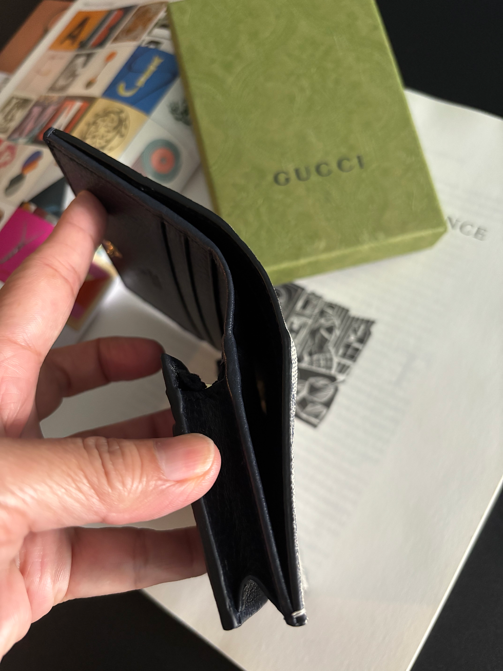 Thumbnail: Gucci Bi-colour GG Marmont card case wallet