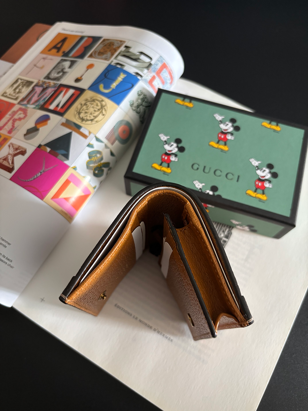 Thumbnail: Gucci x Disney Card Case Wallet Mini GG Supreme Mickey Mouse Beige