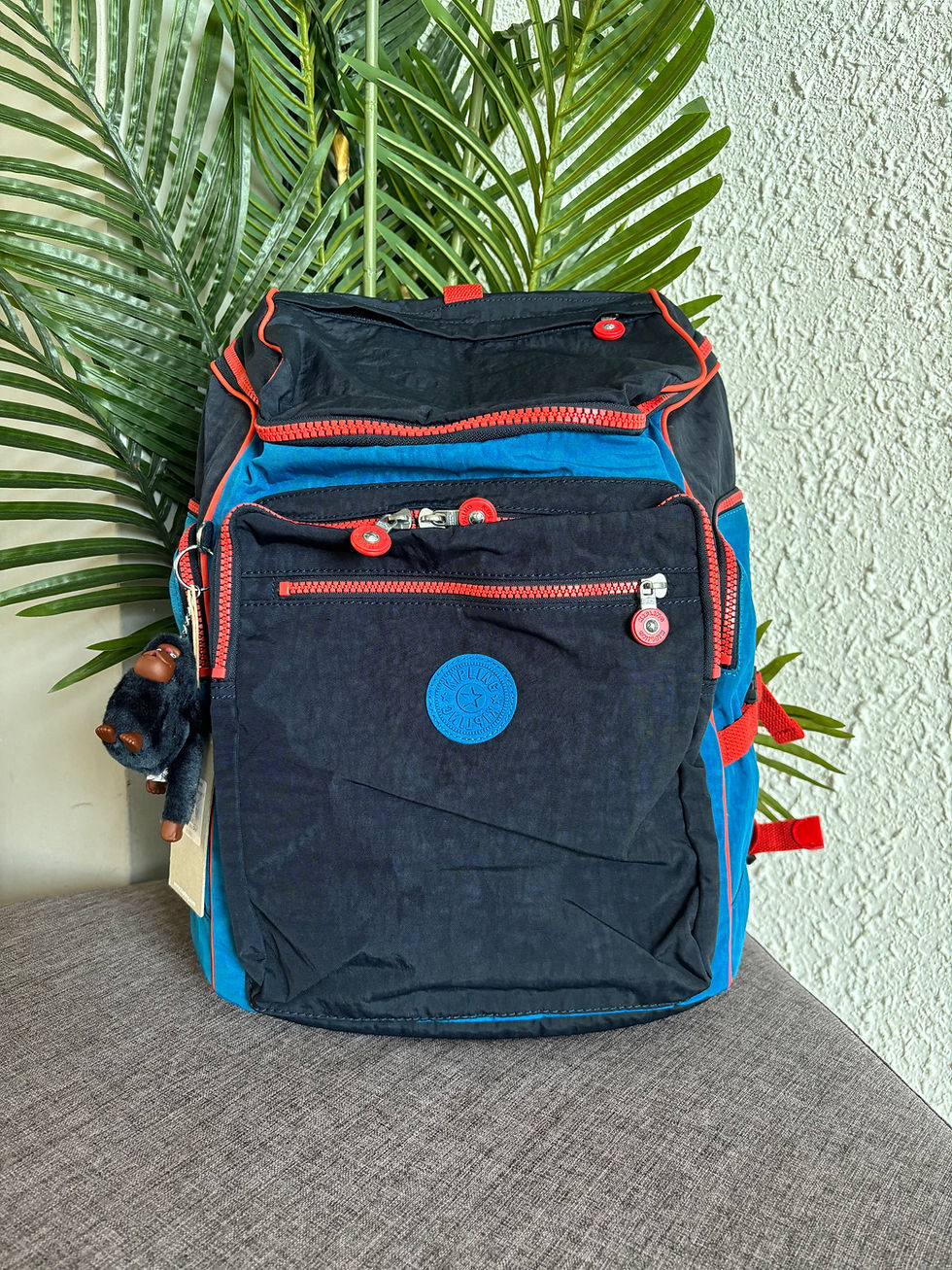 Kipling - UPGRADE - LARGE BACKPACK WITH LAPTOP PROTECTION - Blue Orange K16199