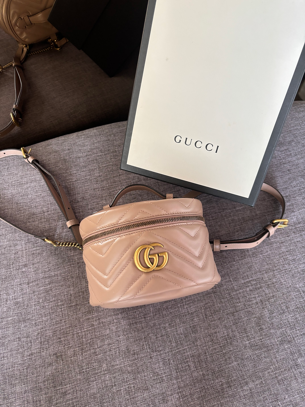 Thumbnail: GUCCI GG Marmont Mini Backpack Leather Black 598594