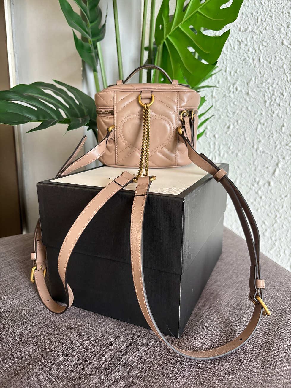 Thumbnail: GUCCI GG Marmont Mini Backpack Leather Black 598594