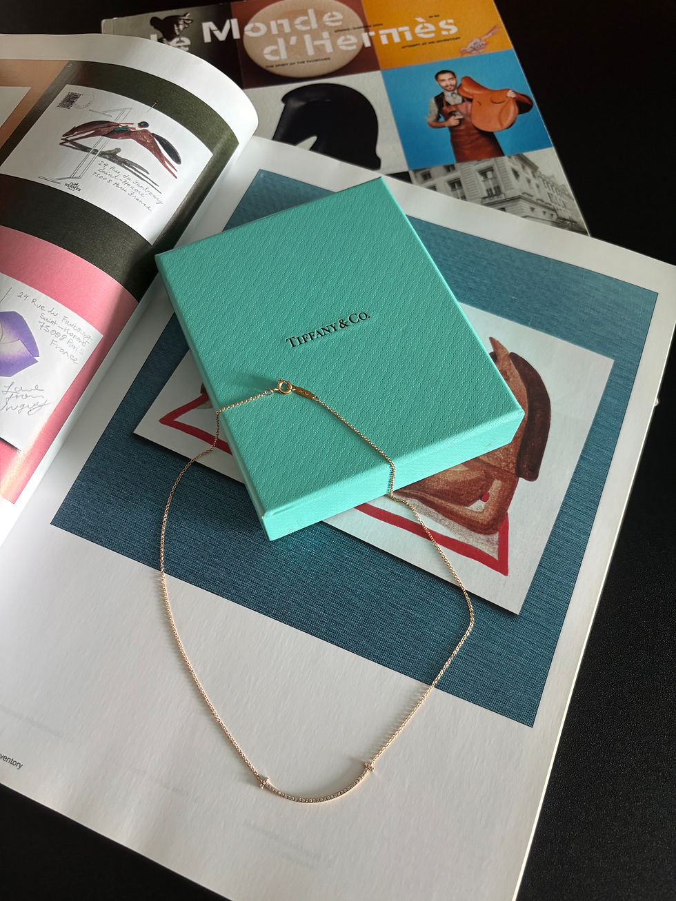Thumbnail: Tiffany T Smile Pendant in Rose Gold with Diamonds, Small