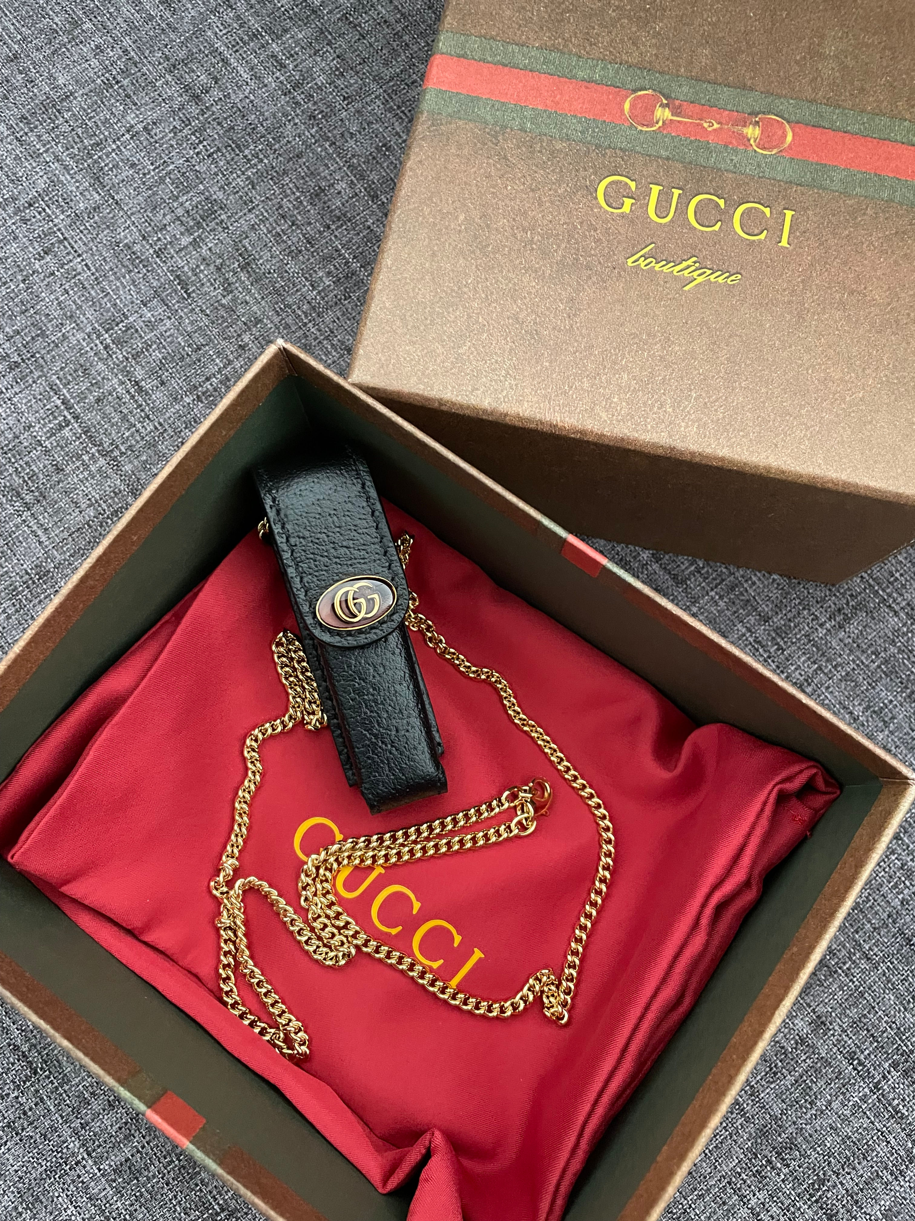 Gucci Porte Rouges Leather Lipstick Holder