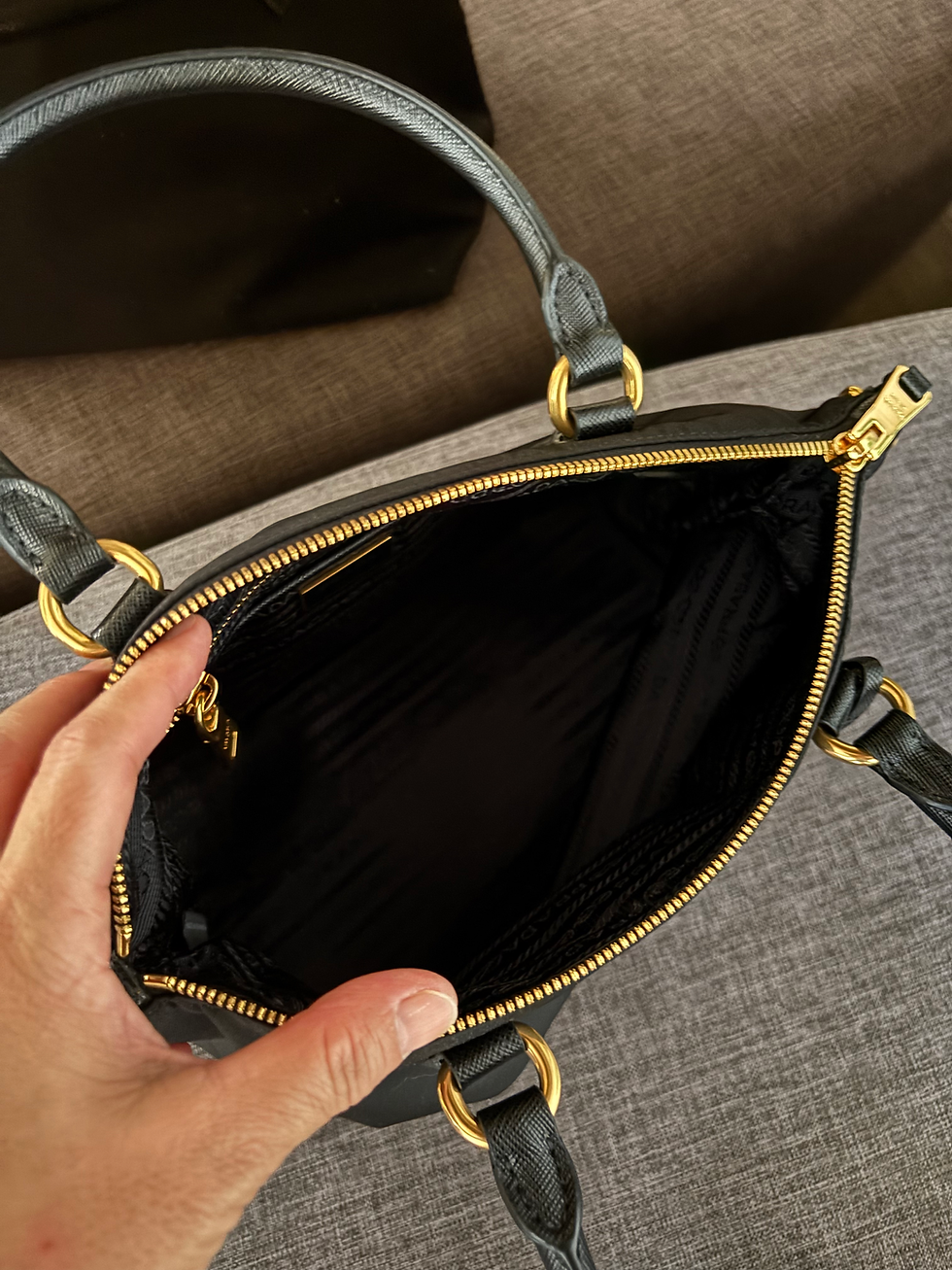 Thumbnail: Prada 1BA275 Tessuto Nylon & Saffiano Leather Satchel Bag
