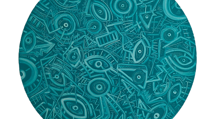 “Mantra III”, dibujo contemporáneo de Miguel Cuauhtémoc, artista plástico mexicano.