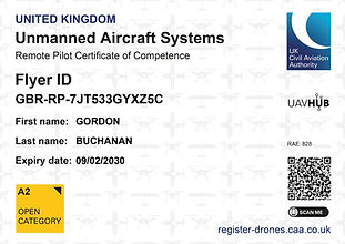 Gordon Buchanan's A2 CofC Drone operators certificate