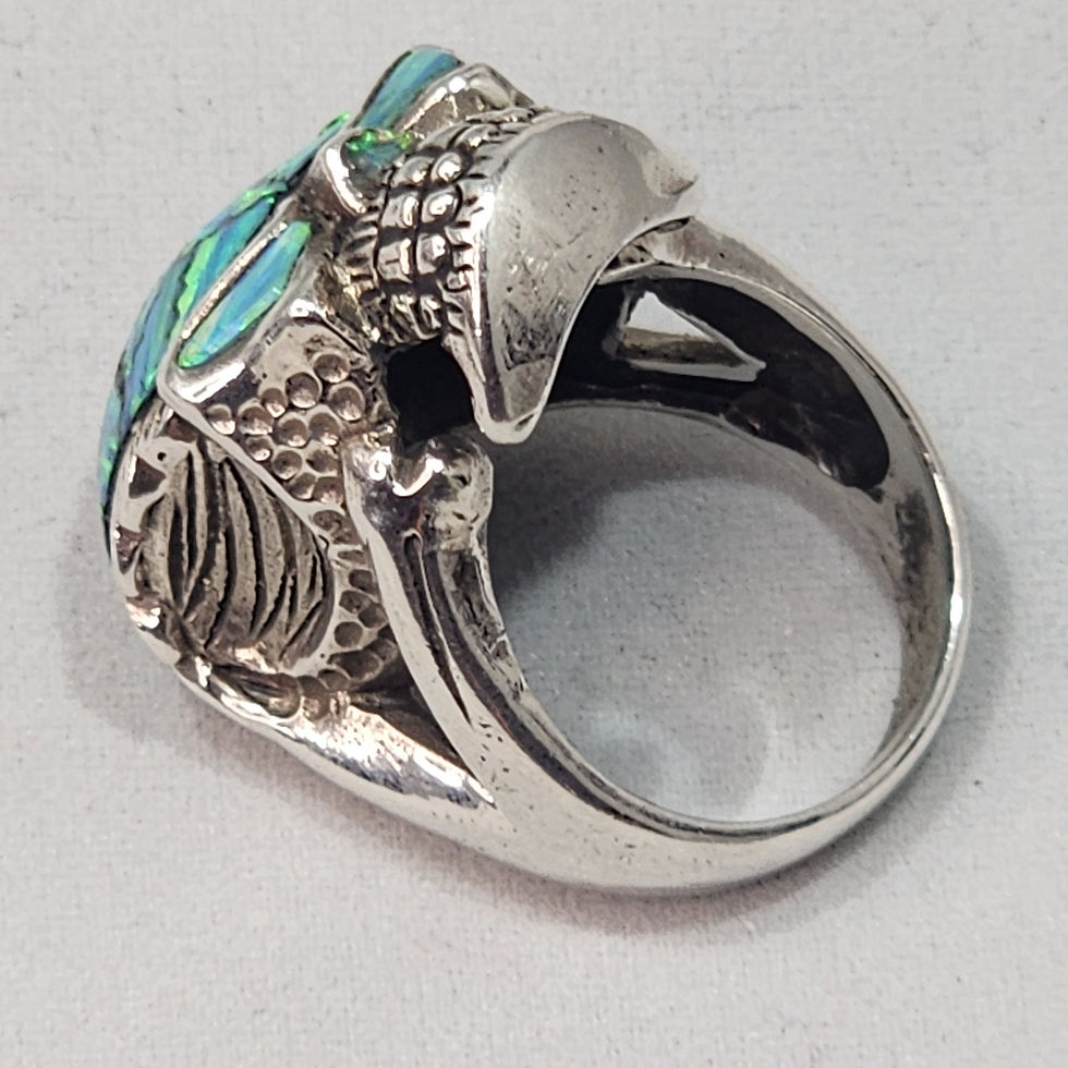 Thumbnail: Opal and Silver 925 hand-made 8.5 Ring