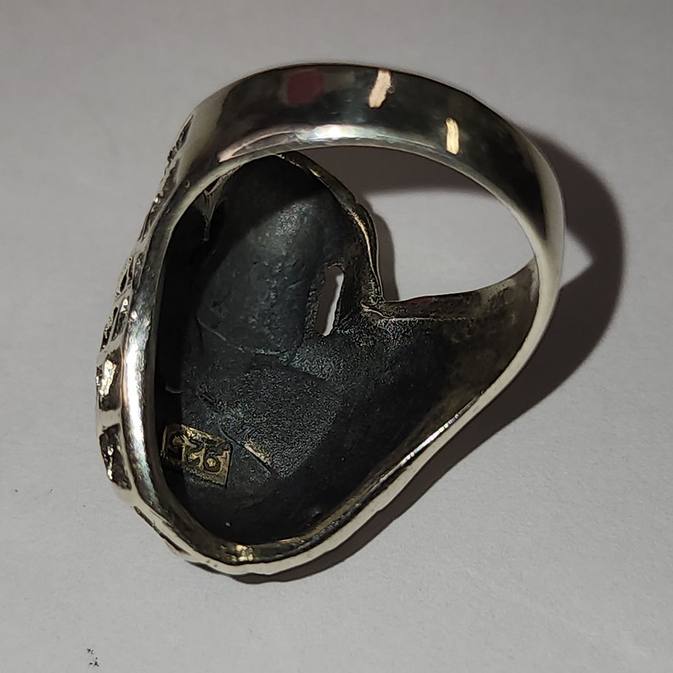 Thumbnail: Spiderweb Skull Sterling Silver 925 size 9 Men's Ring