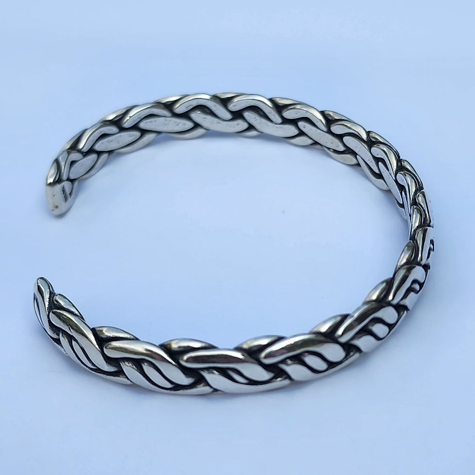 Thumbnail: Sterling Silver 7mm cuff bracelet 7" inch diameter