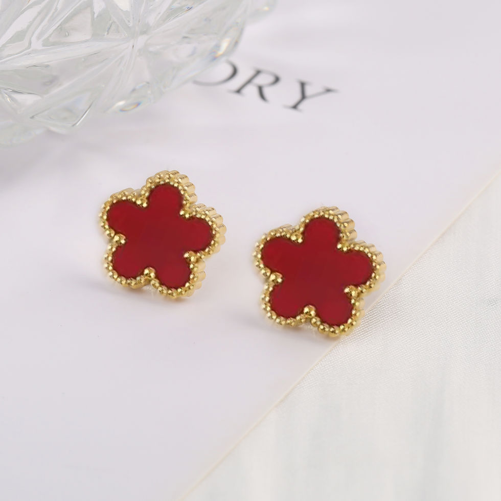 Thumbnail: Elegant Laser-Cut Five-Petal Flower Bracelet Necklace Earings