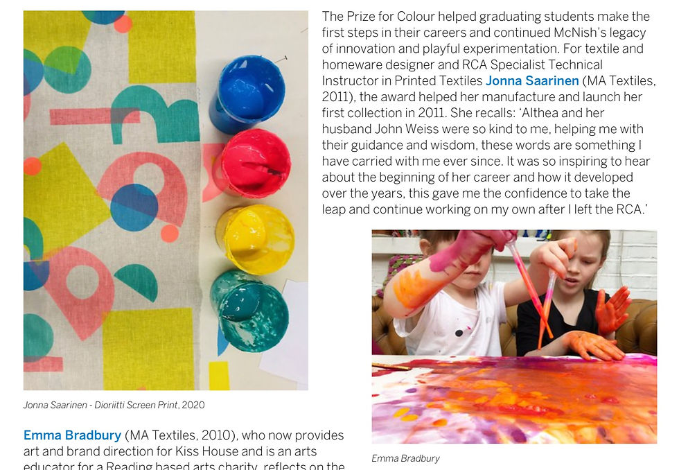 Althea McNish remembered, Royal College of Art, London April 2020