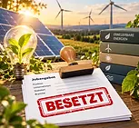 Agrar-Photovoltaik auf Feld; Foto: KI-generiert