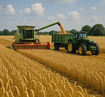 Mähdrescher, Ernte, Traktor; "KI-generiertes Bild" ChatGPT