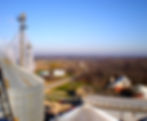 Atop the grain bins